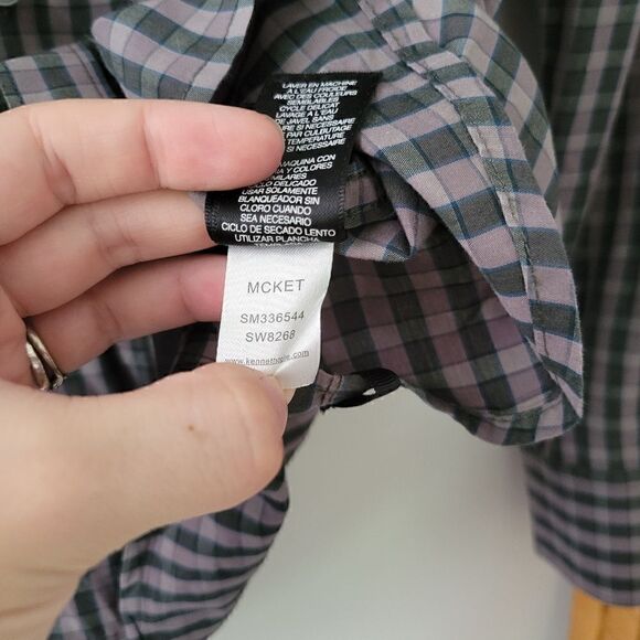 Kenneth Cole New York Gingham/Checked Button Down Shirt L - Picture 8 of 9